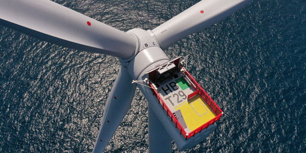 Ørsted’s 1000th turbine installed in UK waters on Hornsea 2, June 2021.