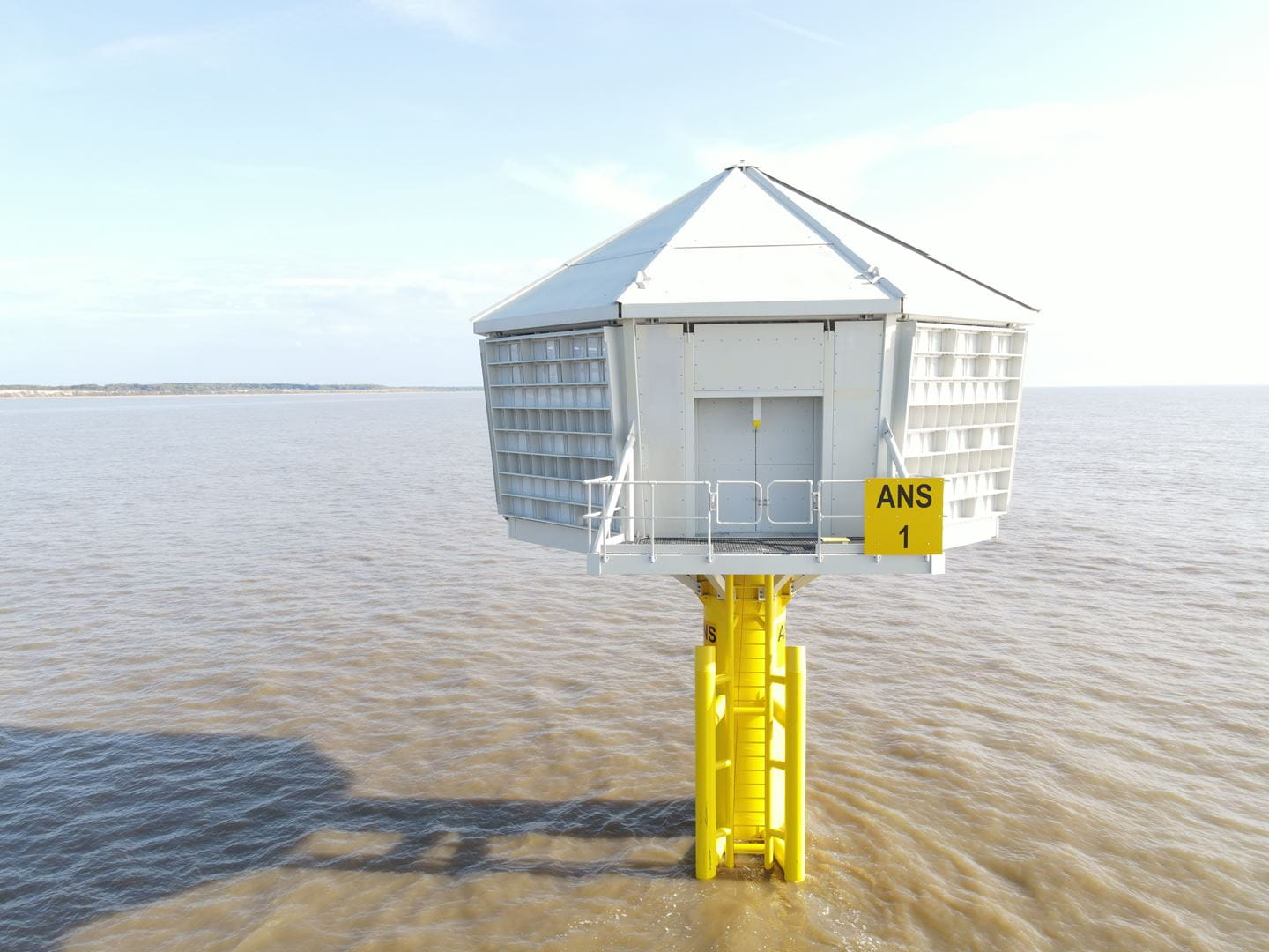 Image of an offshore artificial nesting structure 