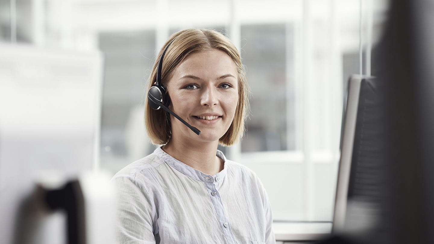 Kundservice person med headset