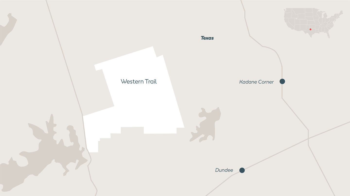 Map depicting Western Trail Wind, onshore wind farm located in Wilbarger County, Texas, US.