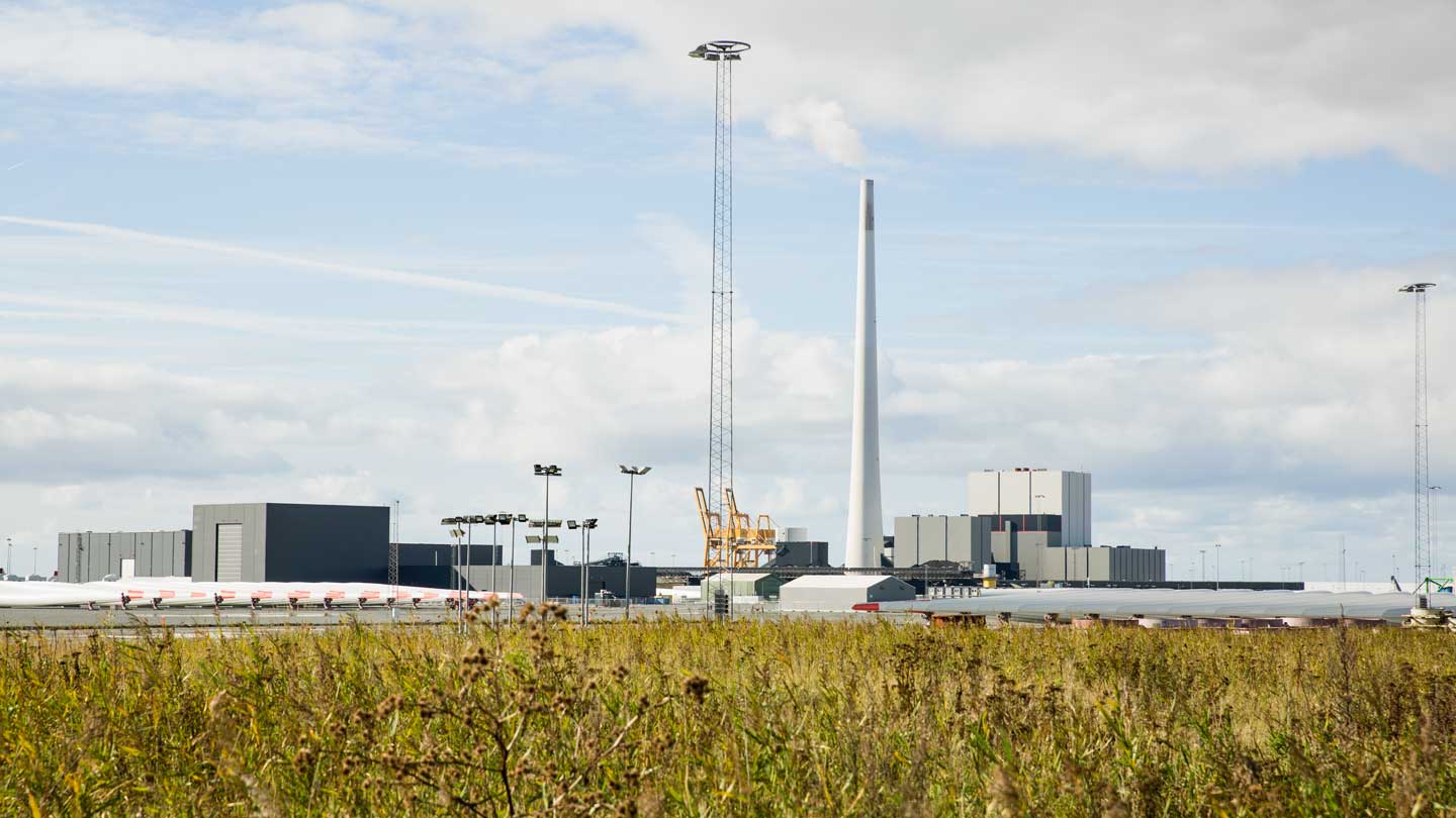 Esbjerg Combined Heat and Power Plant, located on the west coast of Jutland, Denmark.