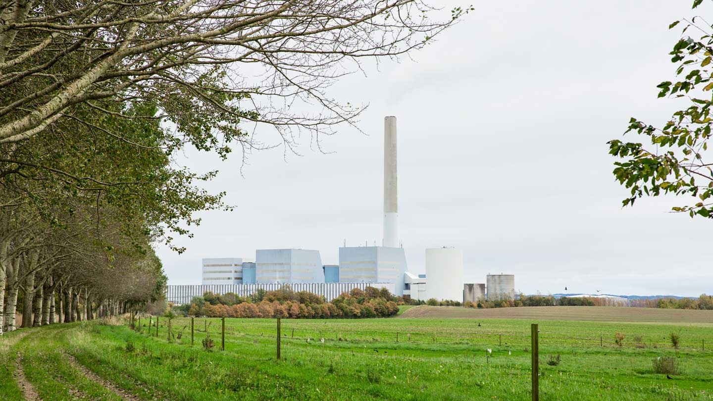 Studstrup Combined Heat and Power Plant, located on the east coast of Jutland, Denmark.