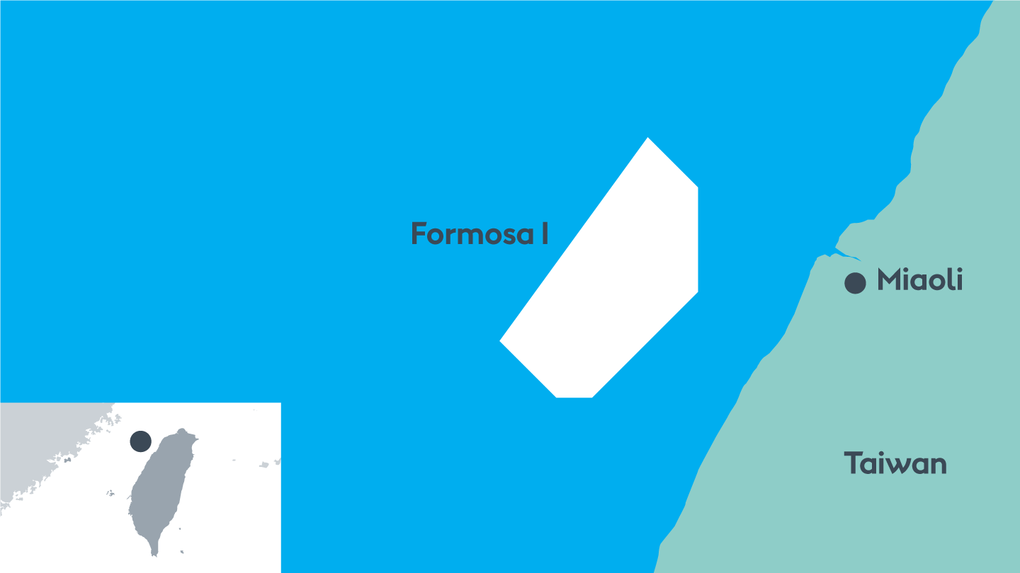 Map showing the location of Formosa 1 Offshore Wind Farm.