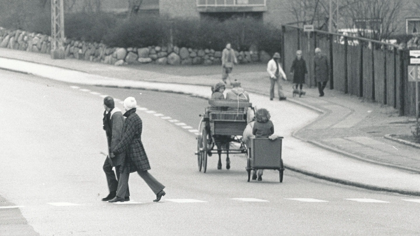 Photo of a street in Denmark during the oil crisis in the 19070s.