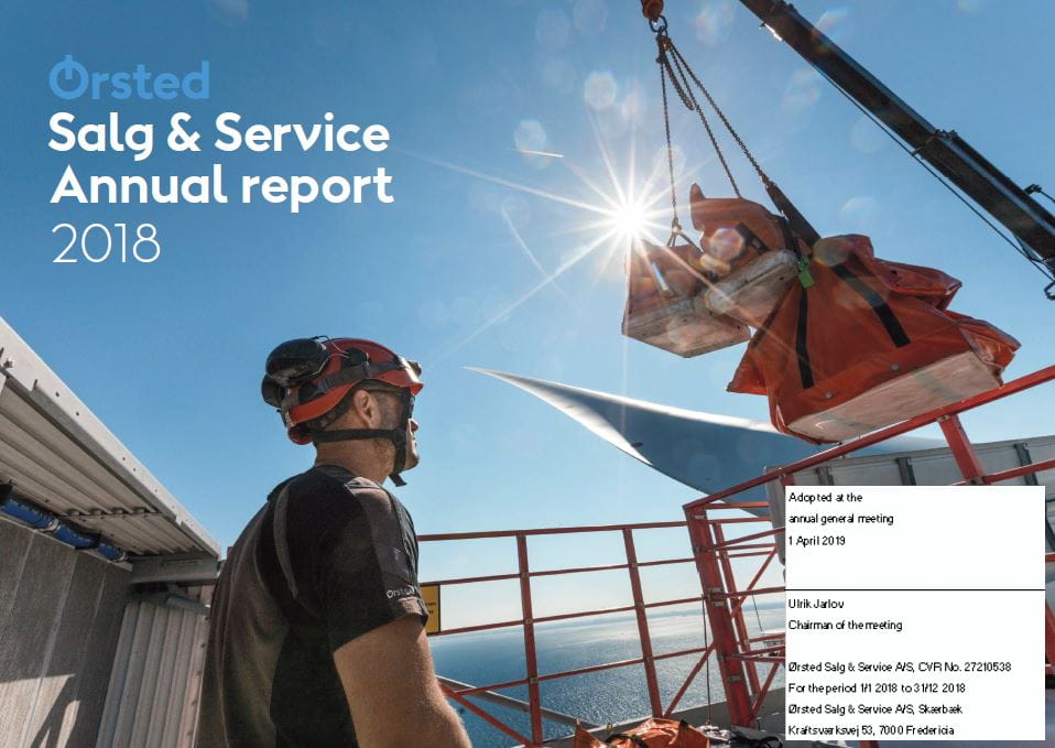 Ørsted Sale & Service annual report for 2018.