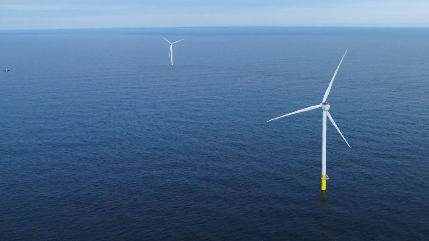 An Ørsted offshore wind turbine, part of a project creating jobs, boosting local economies, and supporting manufacturing.
