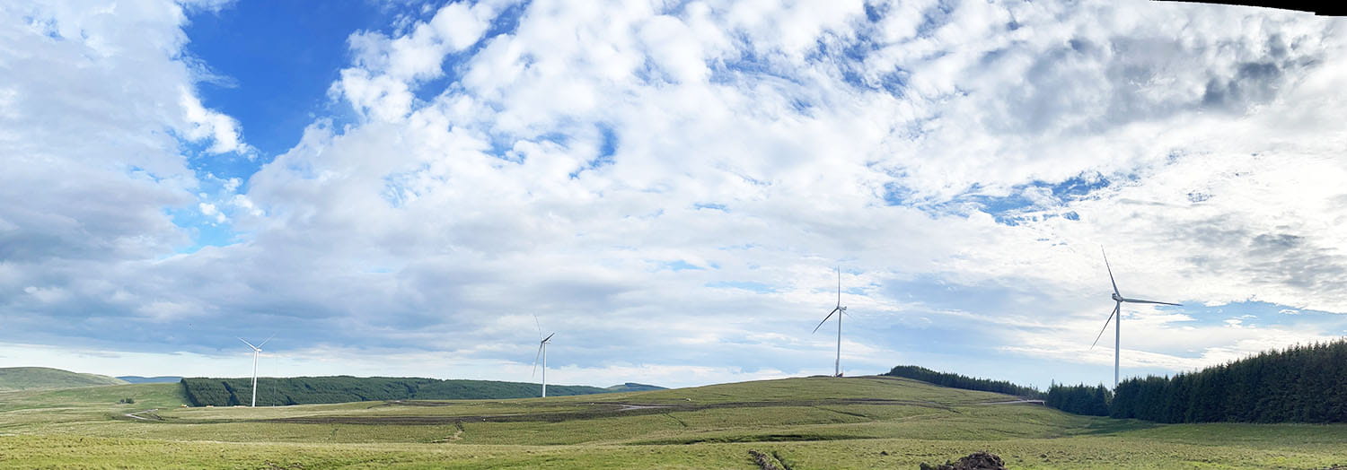 Above: Kennoxhead onshore wind farm in Scotland