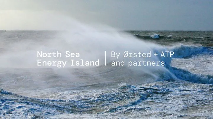 Splashing waves in rough weather showcasing the North Sea Energy Island.