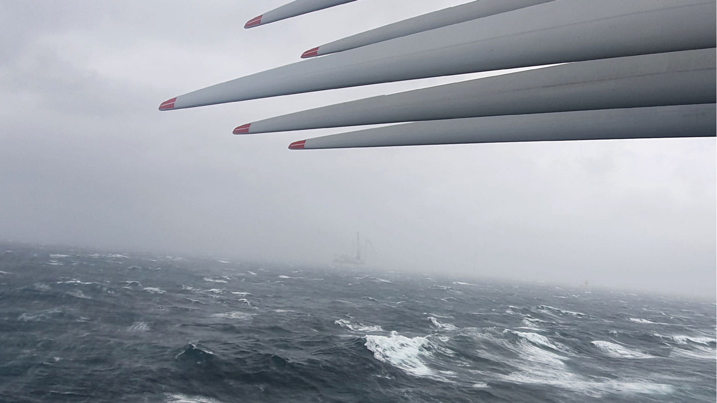 Image showing challenging weather conditions and rough seas during the construction of Hornsea 2