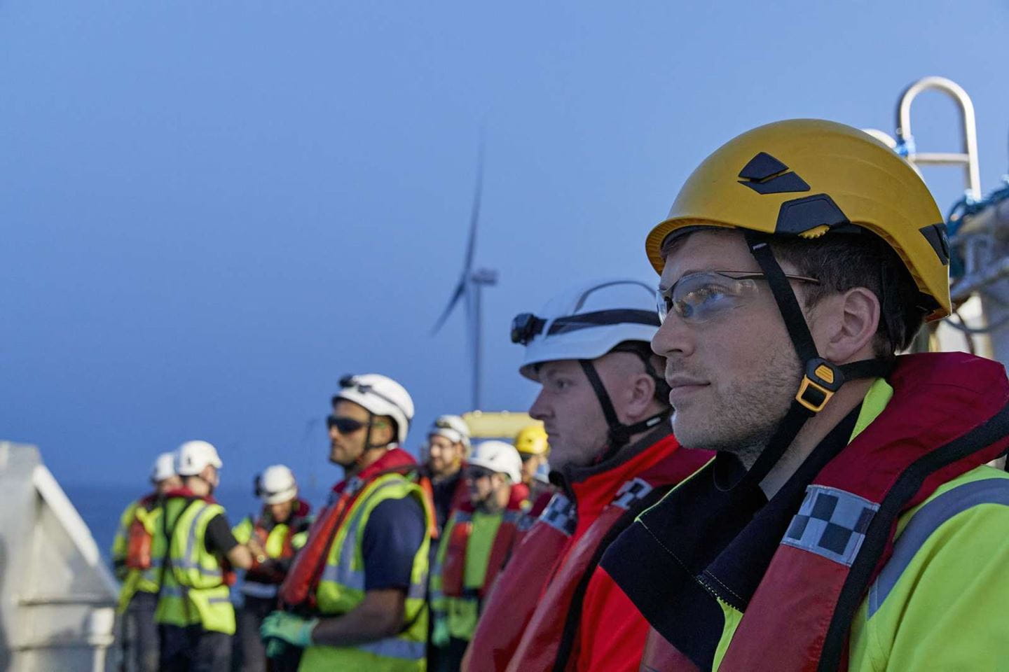 Ørsted technicians working at the Hornsea 2 offshore wind farm
