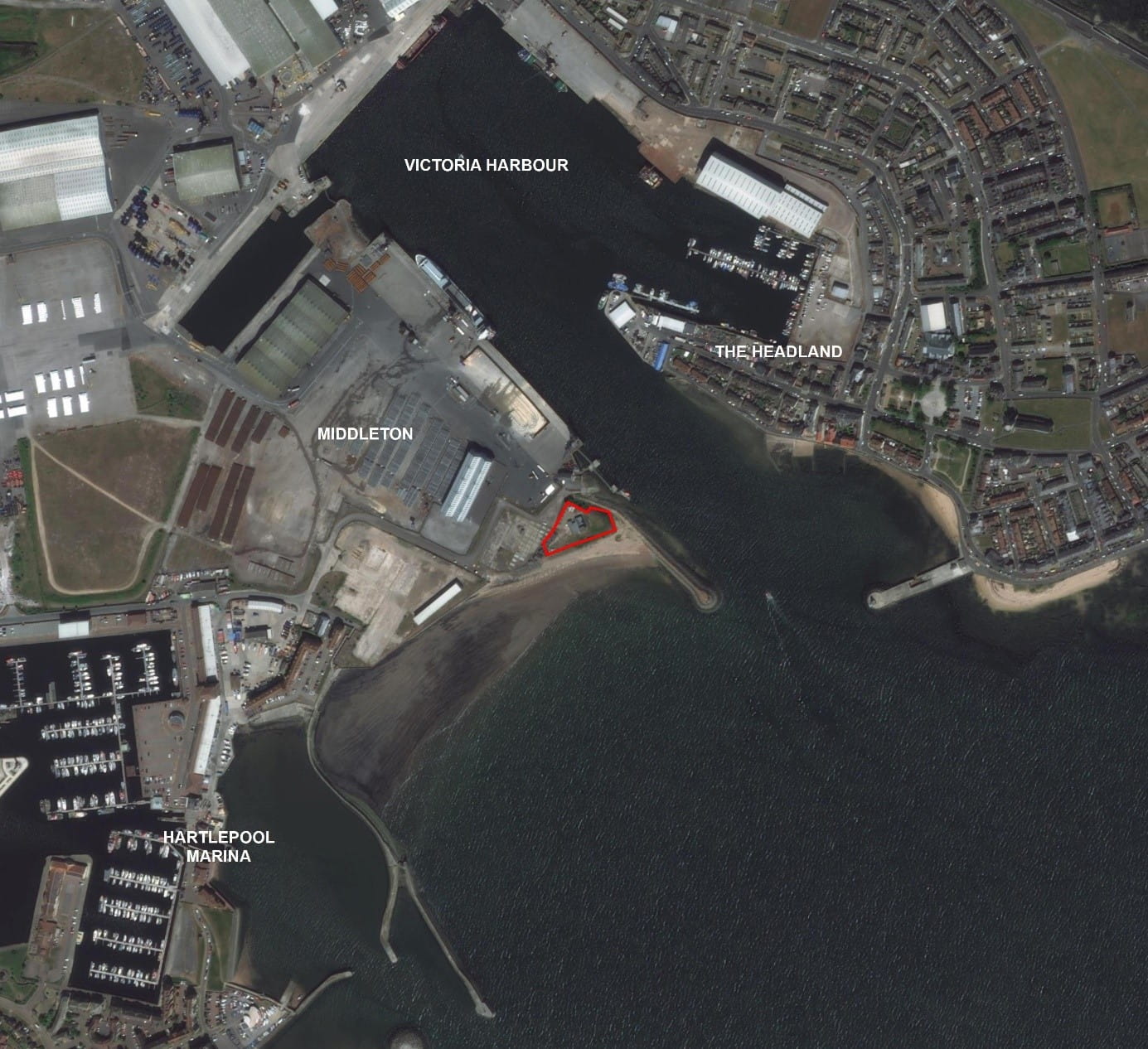 Aerial view of the Old Hartlepool Yacht Club