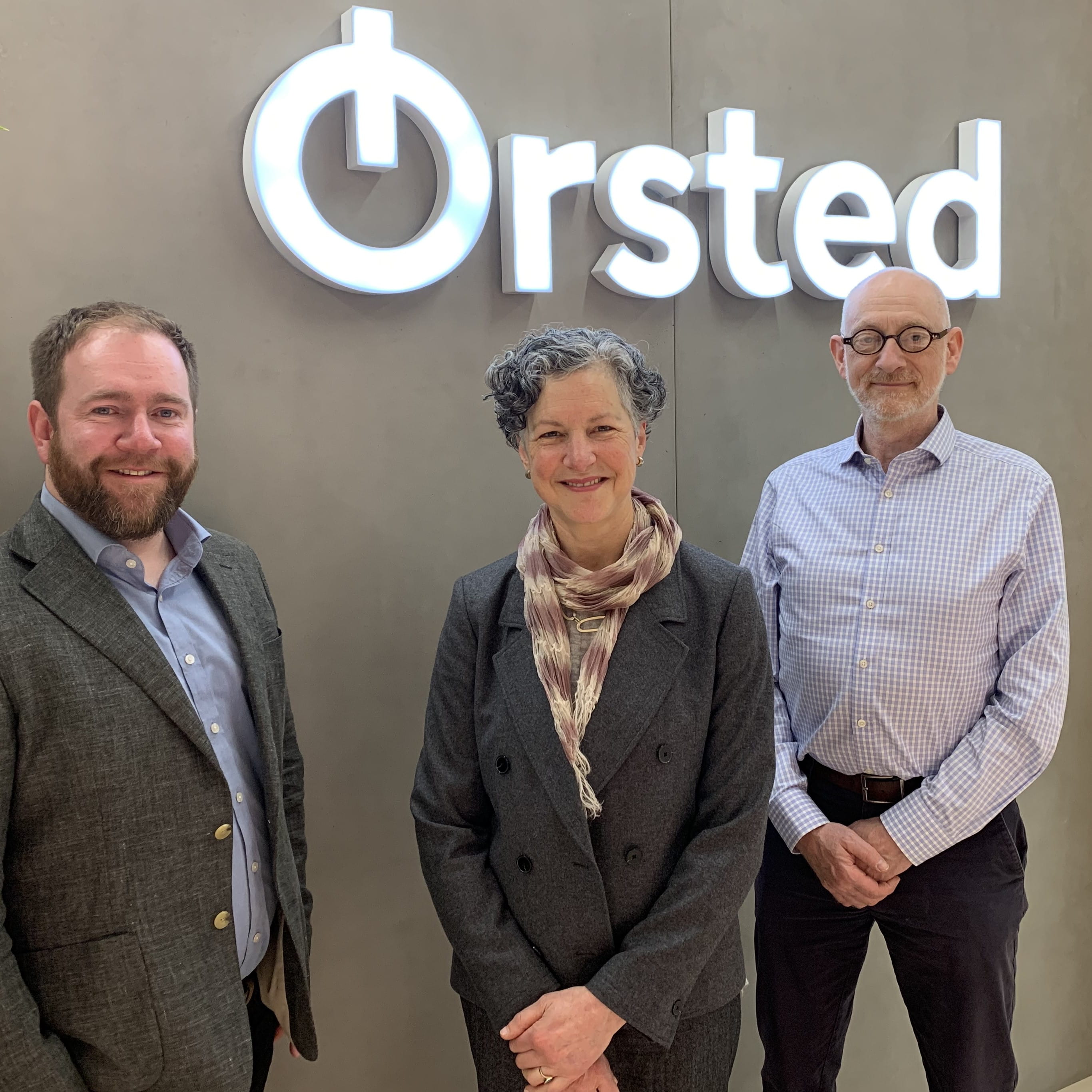 Above: (l-r) David Bould, Ørsted Head of UK&IE Ventures and Open Innovation, new Ørsted Chair of Green Energy Systems at Durham University, Professor Simone Abram and Benj Sykes, Ørsted Head of Environment, Consents and External Affairs