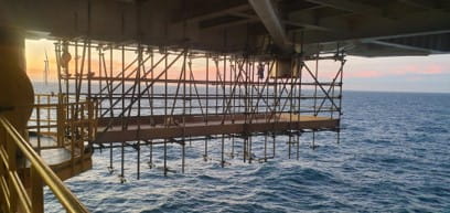 Image of scaffolding build offshore
