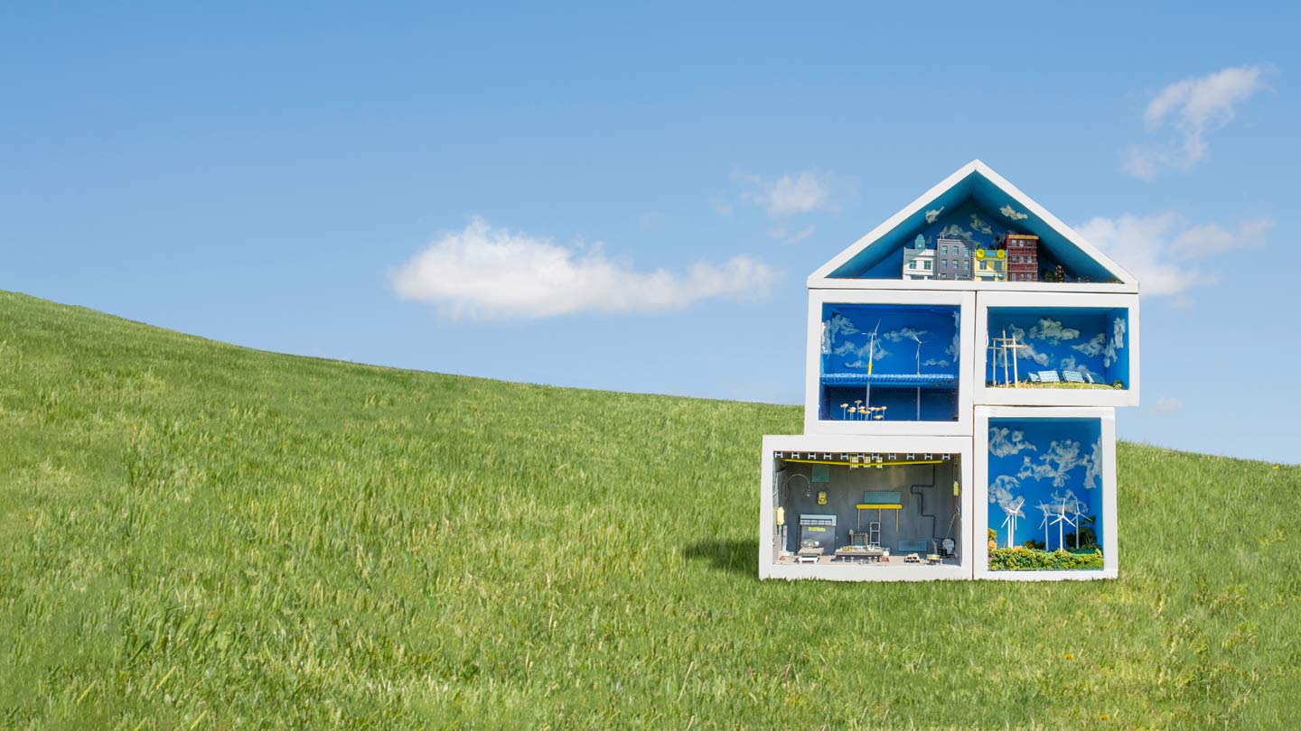 Ørsted's miniature house diorama demonstrates many renewable technologies, illustrating what our company is all about. 