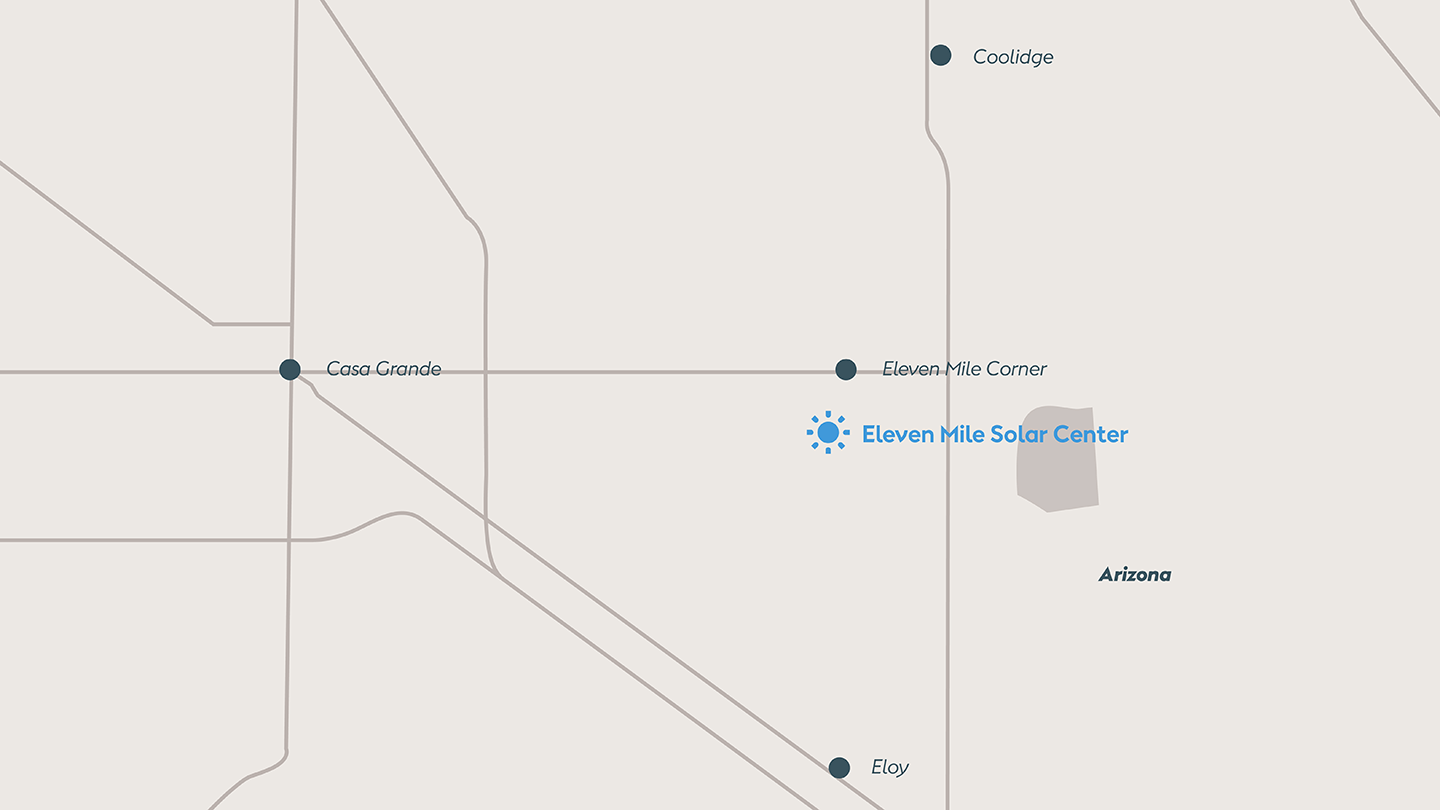 Eleven Mile Solar project map