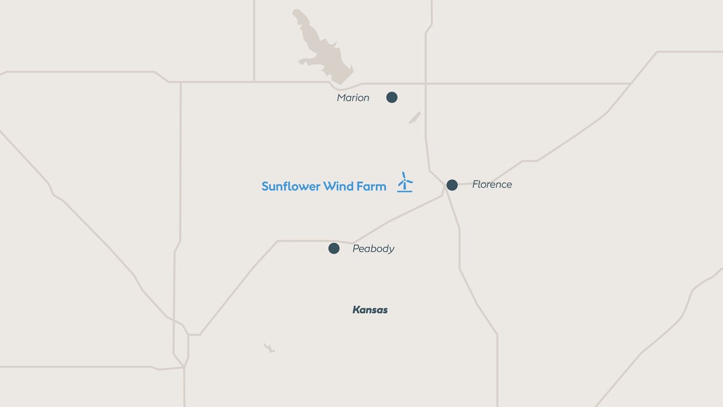 Sunflower Wind map